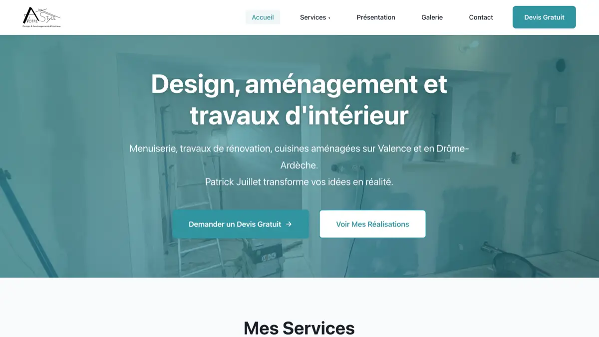 Site web À Votre Style - Réalisation WebUnic Drôme