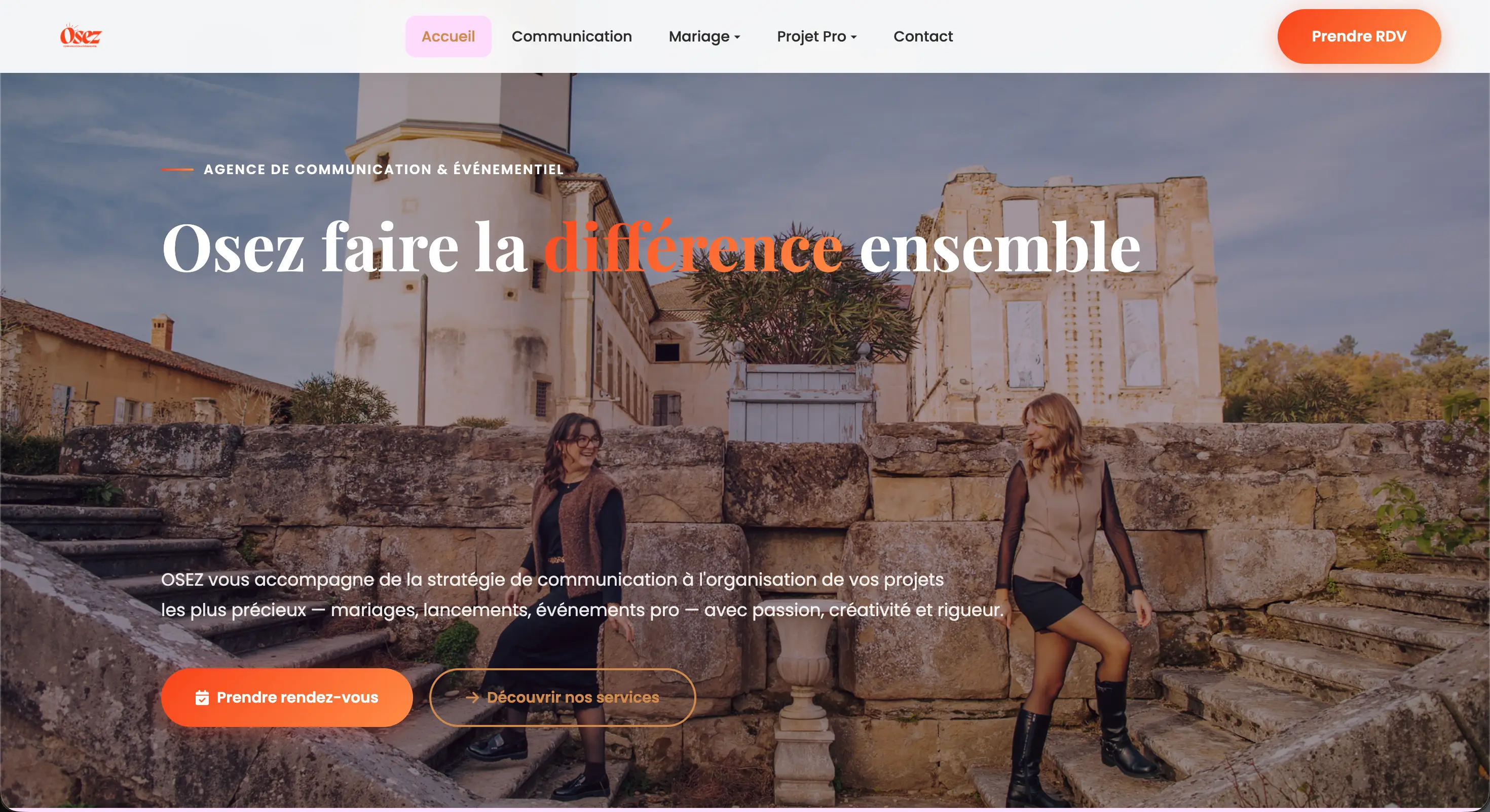 Site web Osez Agence - Projet web Valence
