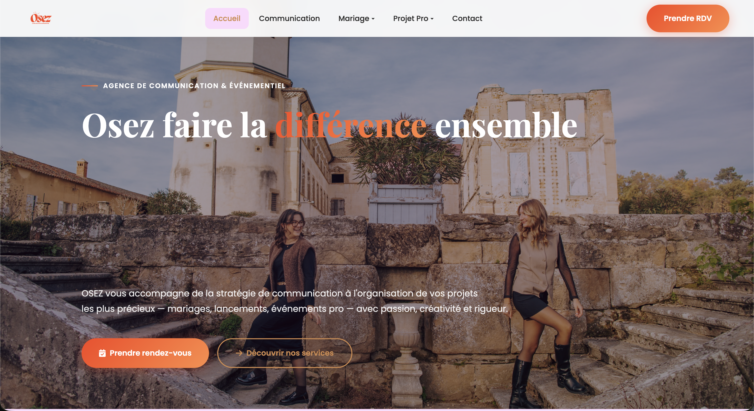 Site vitrine pour Osez agence de communication en Romans-sur-Isère - Développement web WebUnic