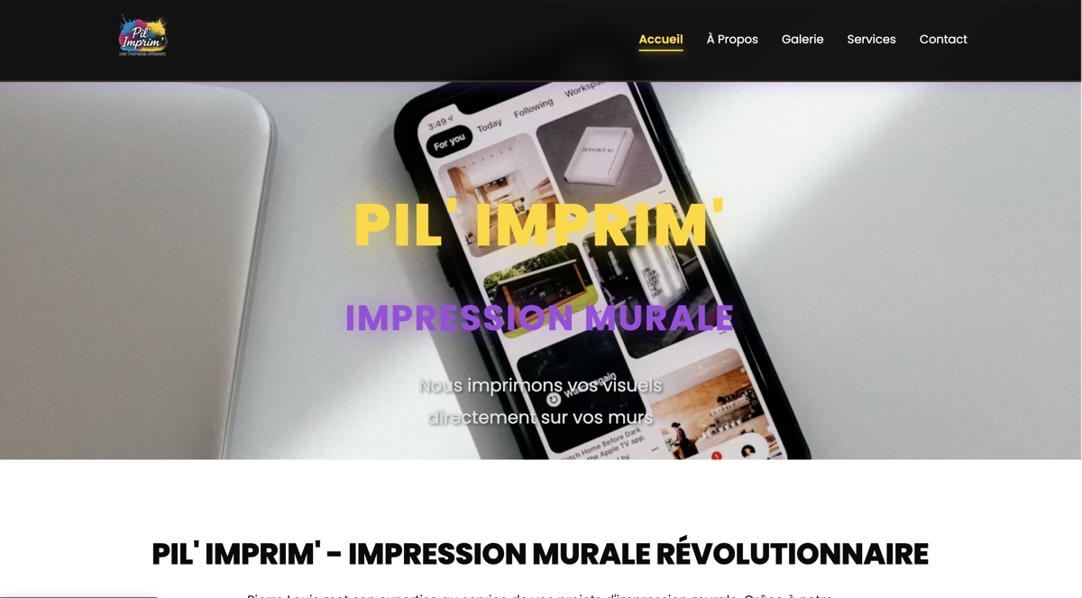 Site web Pil Imprim - Projet web Valence